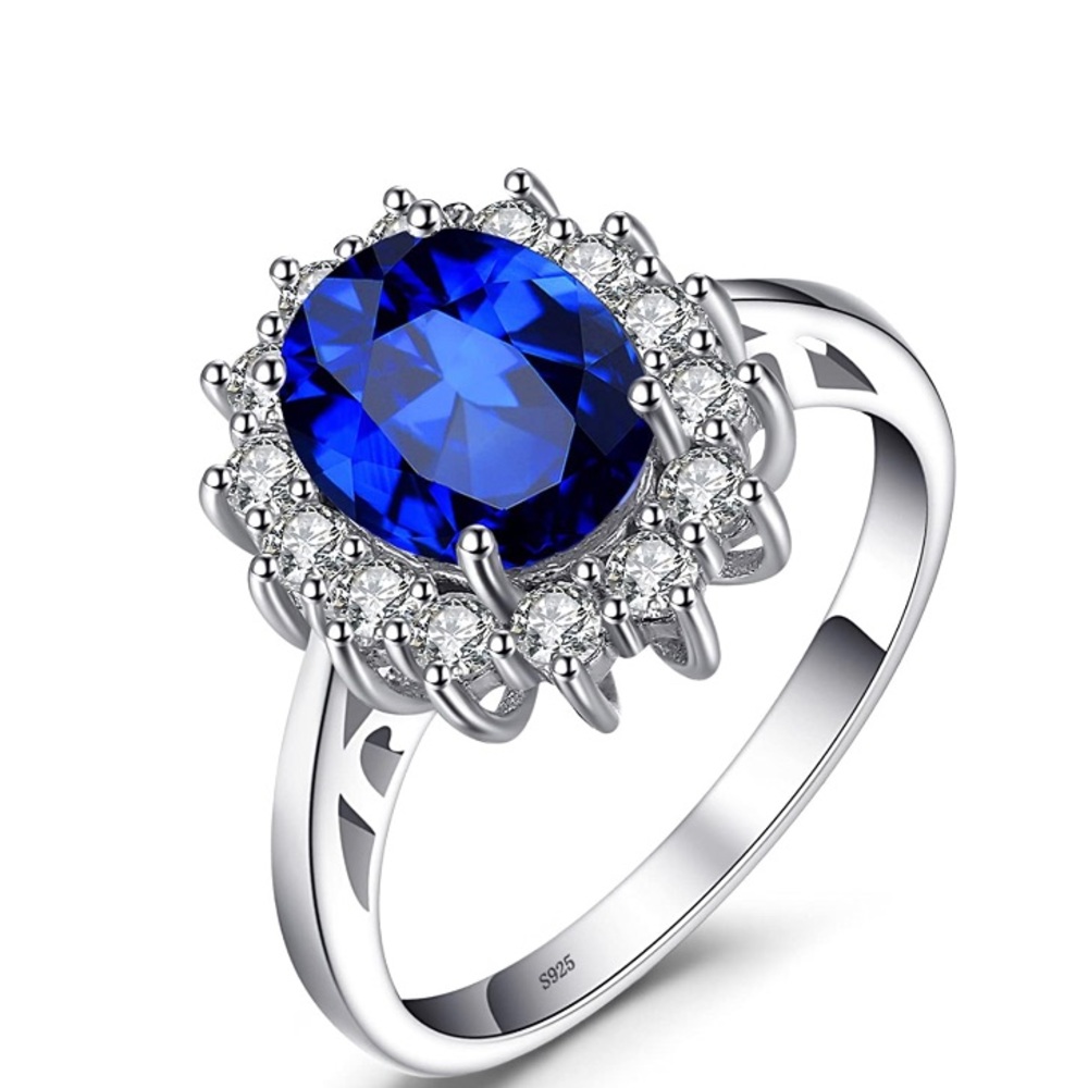 925 Solid Sterling Silver Sapphire Ring